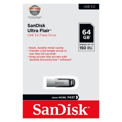 SanDisk Ultra Flair USB 3.0 Flash Drive Memory Stick - 64GB