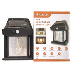 Kingavon Solar Sensor Security Wall Light - Black