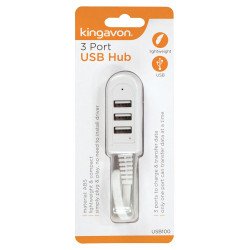 Kingavon 1:3 USB Hub Bus-Powered - White