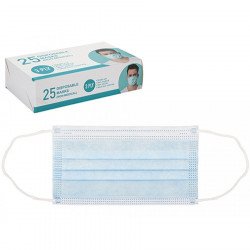 Disposable Protective Face Masks Box of 75, 3 PLY - One Size - Blue