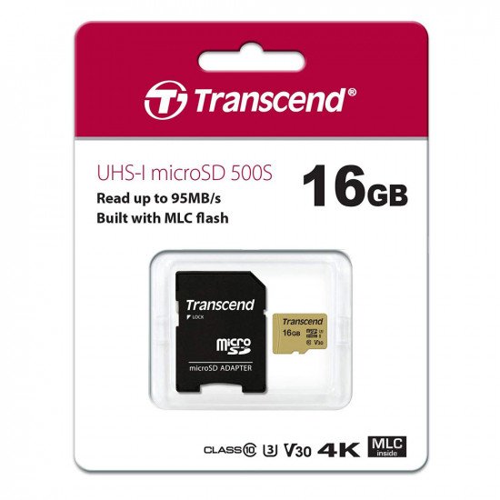 Transcend Micro SDHC Memory Card UHS-1 U3 V30 - 16GB