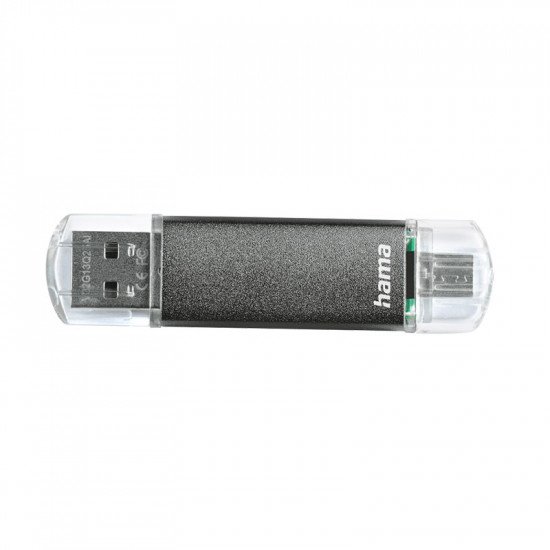 Hama Laeta Twin USB 2.0 Flash Drive Grey- 8GB