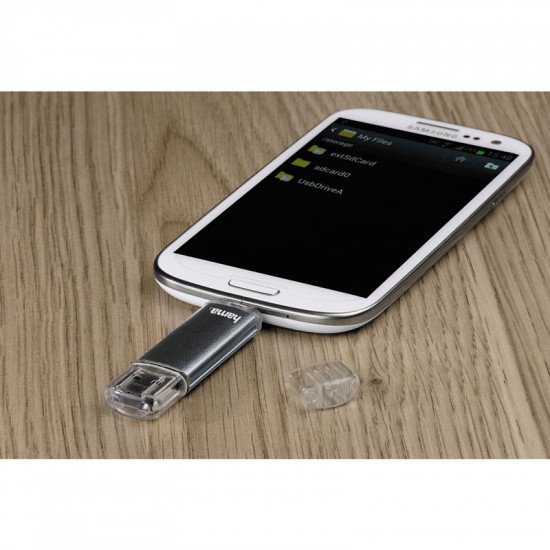 Hama Laeta Twin USB 2.0 Flash Drive Grey- 8GB