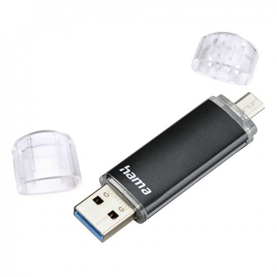 Hama Laeta Twin USB 3.0 Flash Drive 40 MB/s Black - 128GB