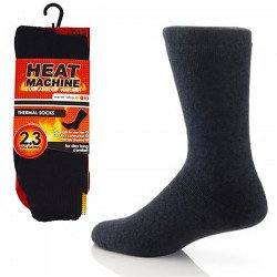Heat Machine 2.3 TOG Mens Thermal Socks Brushed Inside 1 Pair Pack UK 6-11 - Black