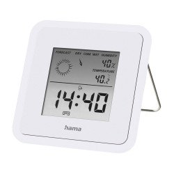Hama TH50 Alarm Clock Thermometer Hygrometer - White