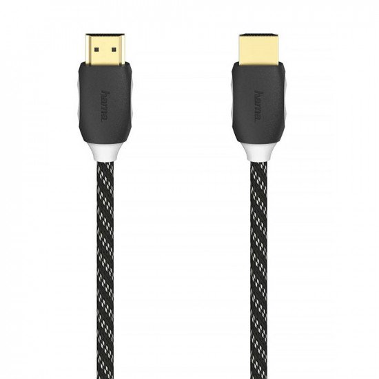 Hama High Speed HDMI Fabric Gold Plated Cable Black - 1.5 m