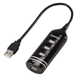 Hama USB 2.0 Hub 1:4 Bus Powered - Black