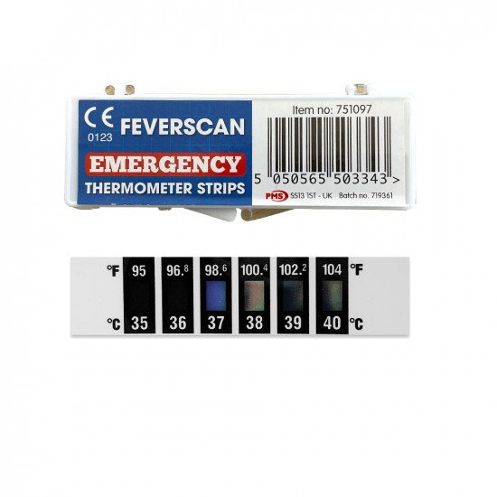Feverscan Forehead Thermometer Temperature Strips in Case - X6