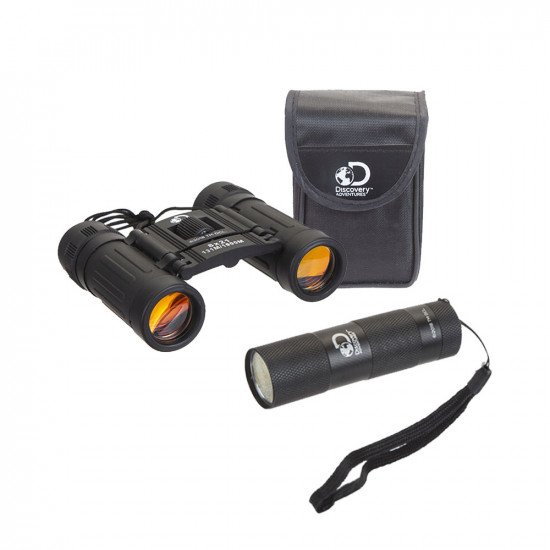 Discovery Adventures Binocular & Torch Set with carry case - Black