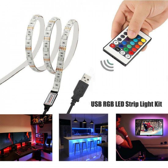 Juice Bank Remote Controlled USB Powered LED Light Strip - 2 Metre
