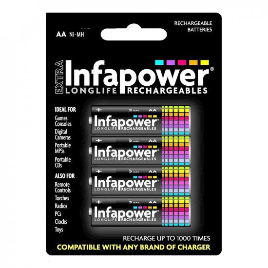 Infapower Rechargeable AA Ni-MH Batteries 2500mAh - 4 Pack