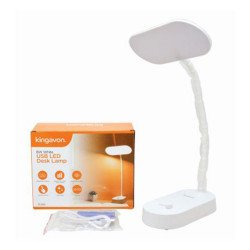 Kingavon 8W Rechargeable USB LED Flexible Bedside Table Reading Desk Lamp - White