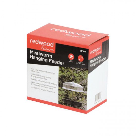 Redwood Hanging Mealworm Bird Feeder