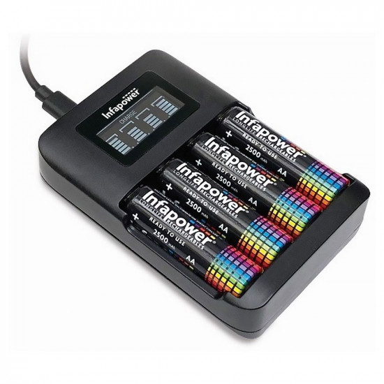 Infapower Super Fast LCD Battery Charger for AA & AAA Rechargeable Batteries