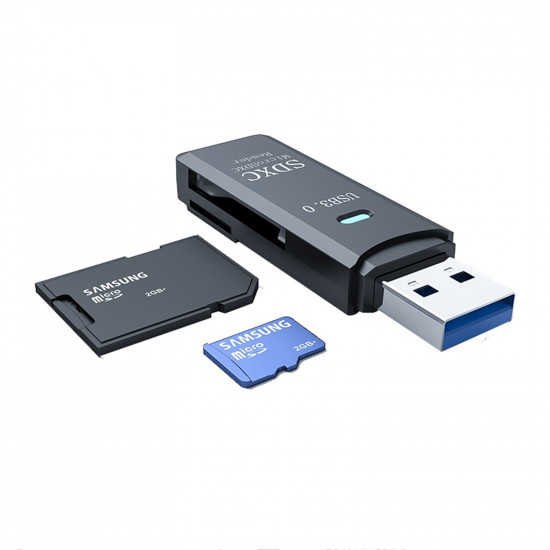 Prevo CR311 USB 3.0 Card Reader High-speed Supports SD/Micro SD/TF/SDHC/SDXC/MMC - Black