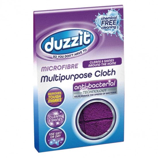 Duzzit Microfibre Multipurpose Cloth with Antibacterial Technology - Purple