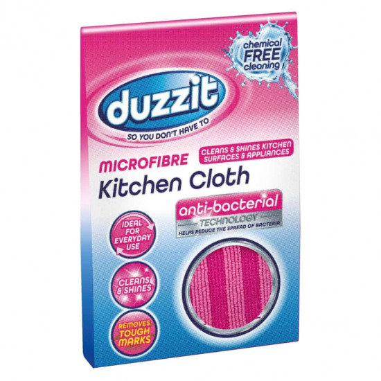 Duzzit Microfibre kitchen Cloth with Antibacterial Technology - Pink