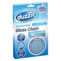 Duzzit Microfibre Glass Cloth with Antibacterial Technology - Light Blue