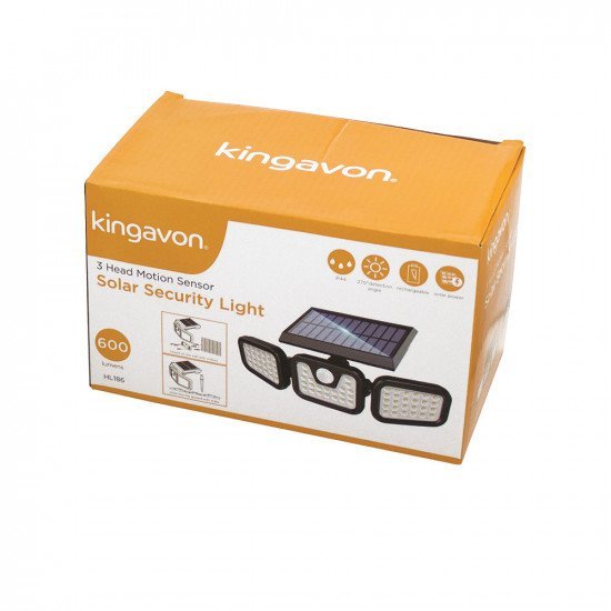 Kingavon 3 Head PIR Motion Sensor Solar Security Light