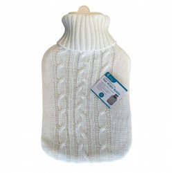 Ashley Hot Water Bottle With Aran Knit Cover - Cream