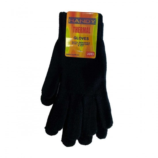 Handy Ladies High Quality Thermal Winter Gloves - Black