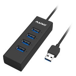 Maiwo KH304 4 Port USB 3.0 Hub & Charger - Black