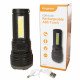 Kingavon COB And LED Rechargeable ABS Torch - Black