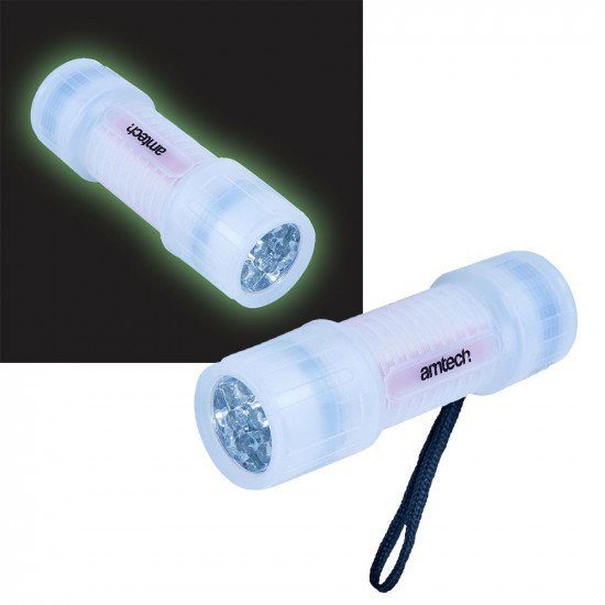 Amtech 9 LED Glow In The Dark Pocket Hand Torch with AAA Batteries
