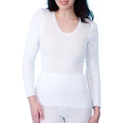 Snowdrop Ladies Thermal Long Sleeve Top White - Medium (10-12)