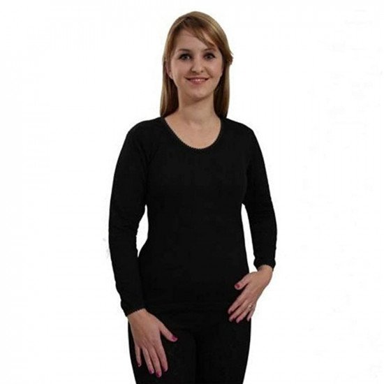 Snowdrop Ladies Thermal Long Sleeve Top Black - X-Large (16-18)