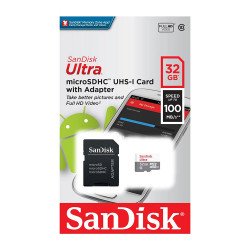 SanDisk Ultra Android Micro SD Memory Card Class 10 A1 100Mbps with SD Adapter - 32GB
