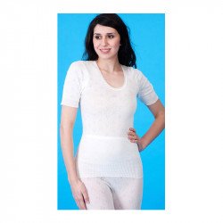 Snowdrop Ladies Thermal Short Sleeve Top White - Medium (10-12)