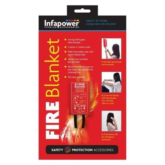 Infapower Wall Moutable Home Kitchen Fire Blanket 1m x 1m