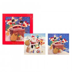 Santa and Friends Christmas Greeting Cards 2 designs - Pack of 10