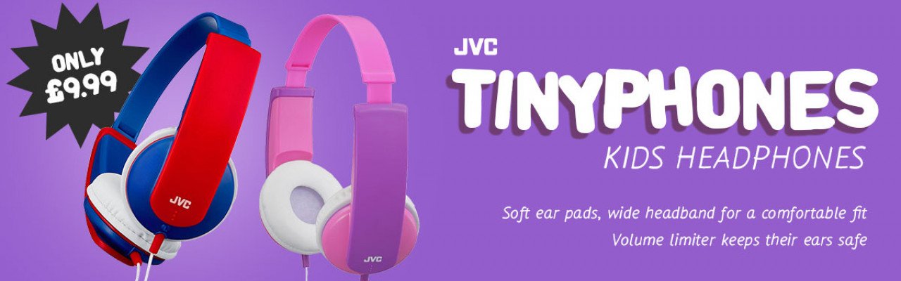 JVC Tinyphones Headphones For Kids - Only £9.99