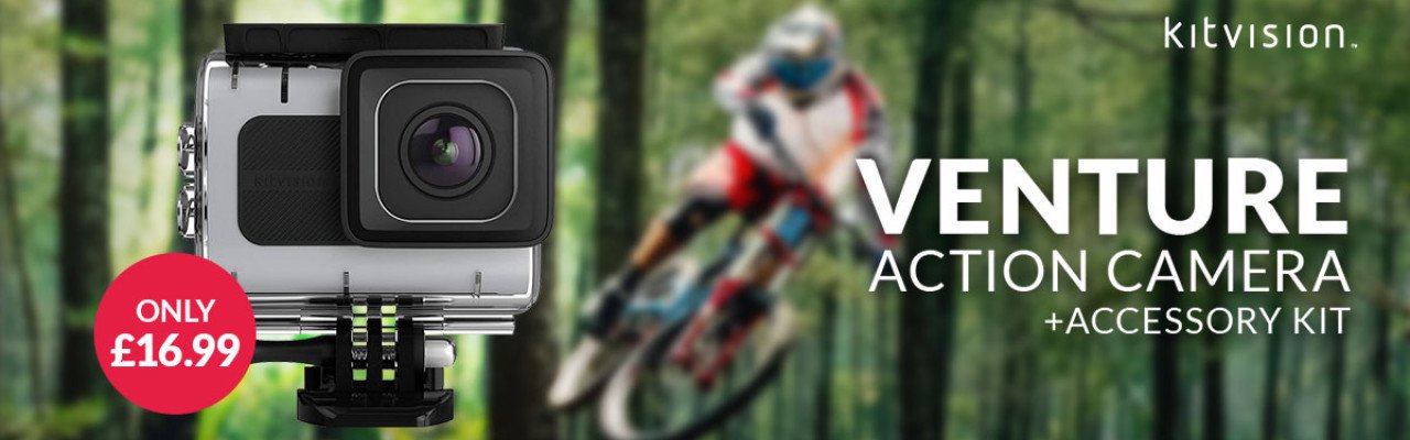 Kitvision Venture Action Camera + Accessory Kit - Only £16.99