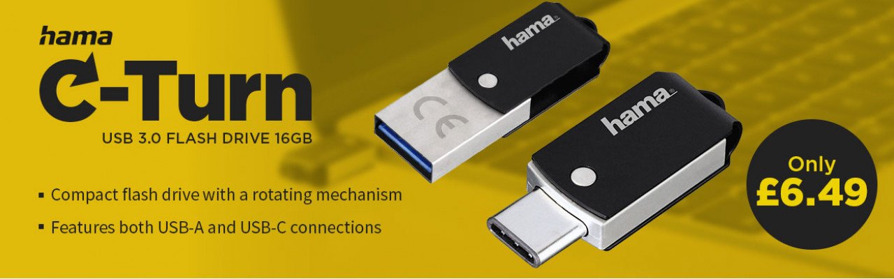 Hama C-Turn USB 3.0 Flash Drive - 16GB - Only £6.49
