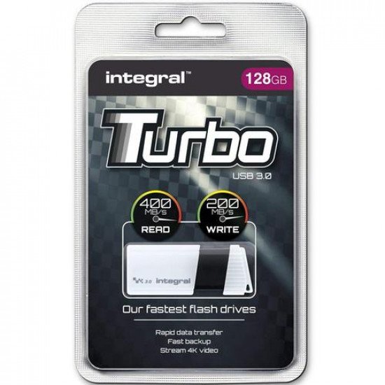 Integral 128GB Turbo USB 3.0 Flash Drive - White - 400MB/s