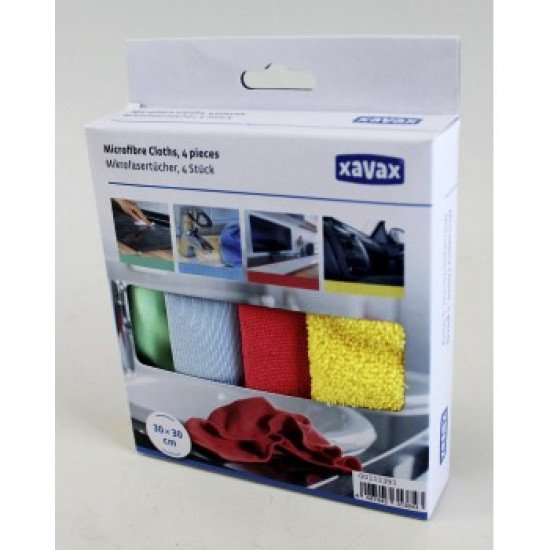 Xavax Microfibre Cloths, Multi Surface 4 pack - 30 x 30 cm
