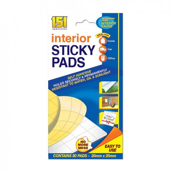 151 Adhesives Interior Double Sided Foam Sticky Pads x80