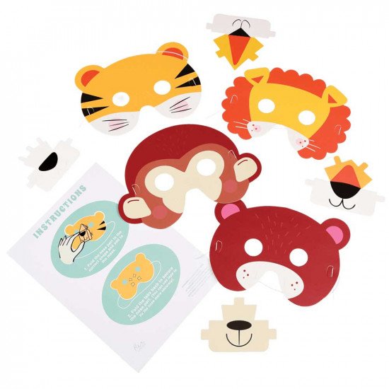 Rex London 3d Animal Masks Ideal for Children's Parties (Set of 4)