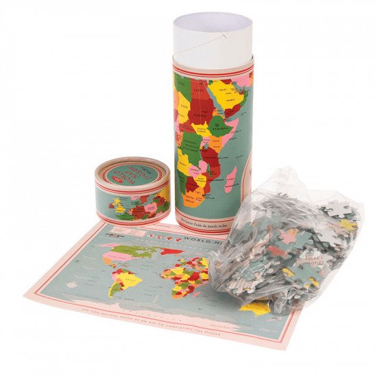 Rex London World Map 300 Piece Jigsaw Puzzle In A Tube