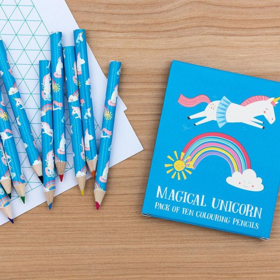 Rex London Magical Unicorn Mini Colouring Pencils (set Of 10)