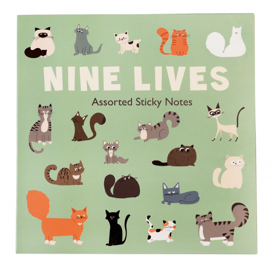 Nine Lives Cats  Cat Lover Sticky Notes