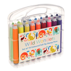 Rex London Wild Wonders Colouring Felt Tip Stamp Pens