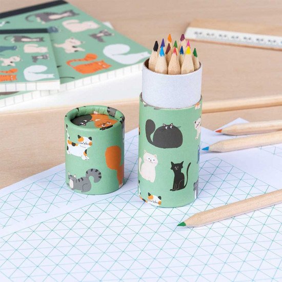Rex London Nine Lives Cat Lover Colouring Pencils (set Of 12)