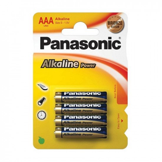 Panasonic AAA Blister Pack Alkaline Batteries - 4 Pack 