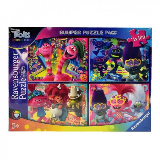 Years Ravensburger New Trolls Bumper Puzzle Pack 4 Puzzles x 100 pieces 4 