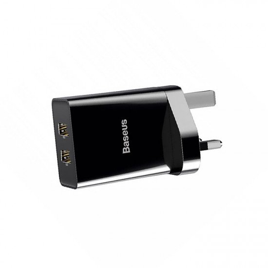Baseus Speed Mini Dual USB Mains Charger 10.5W - Black
